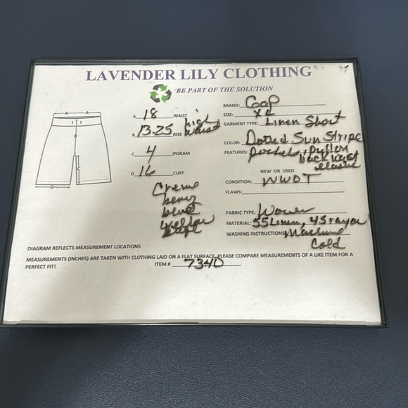 GAP Women's XL Linen Short Dotted Sun Stripe Multi Pull On Pockets NWOT - Picture 4 of 11